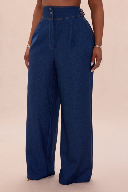Portia Wide Leg Pant - Denim