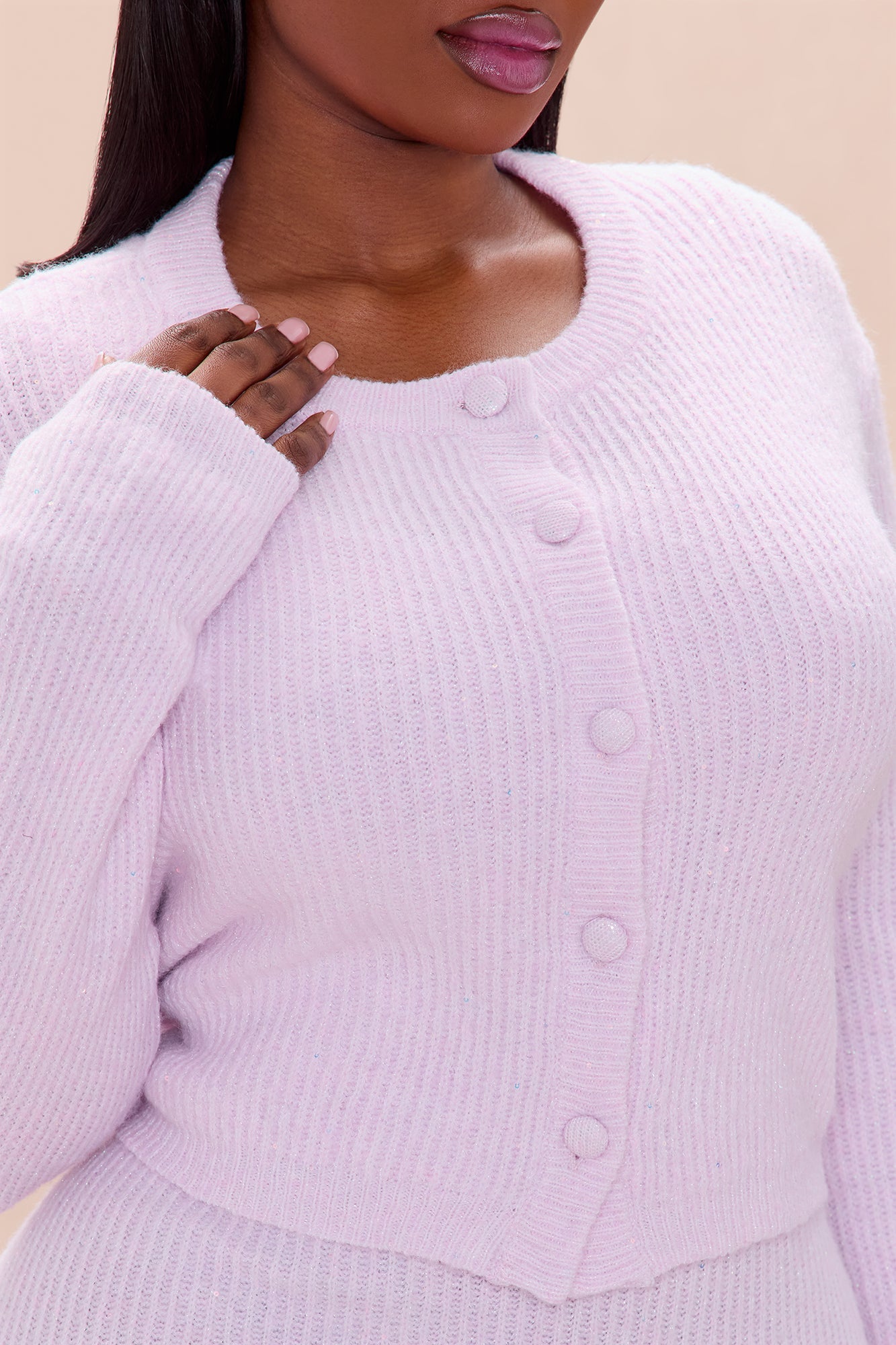 Mikayla Embellished Sweater Dress Set - Pink