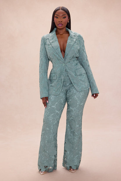 Zella Embroidered Pant - Sage