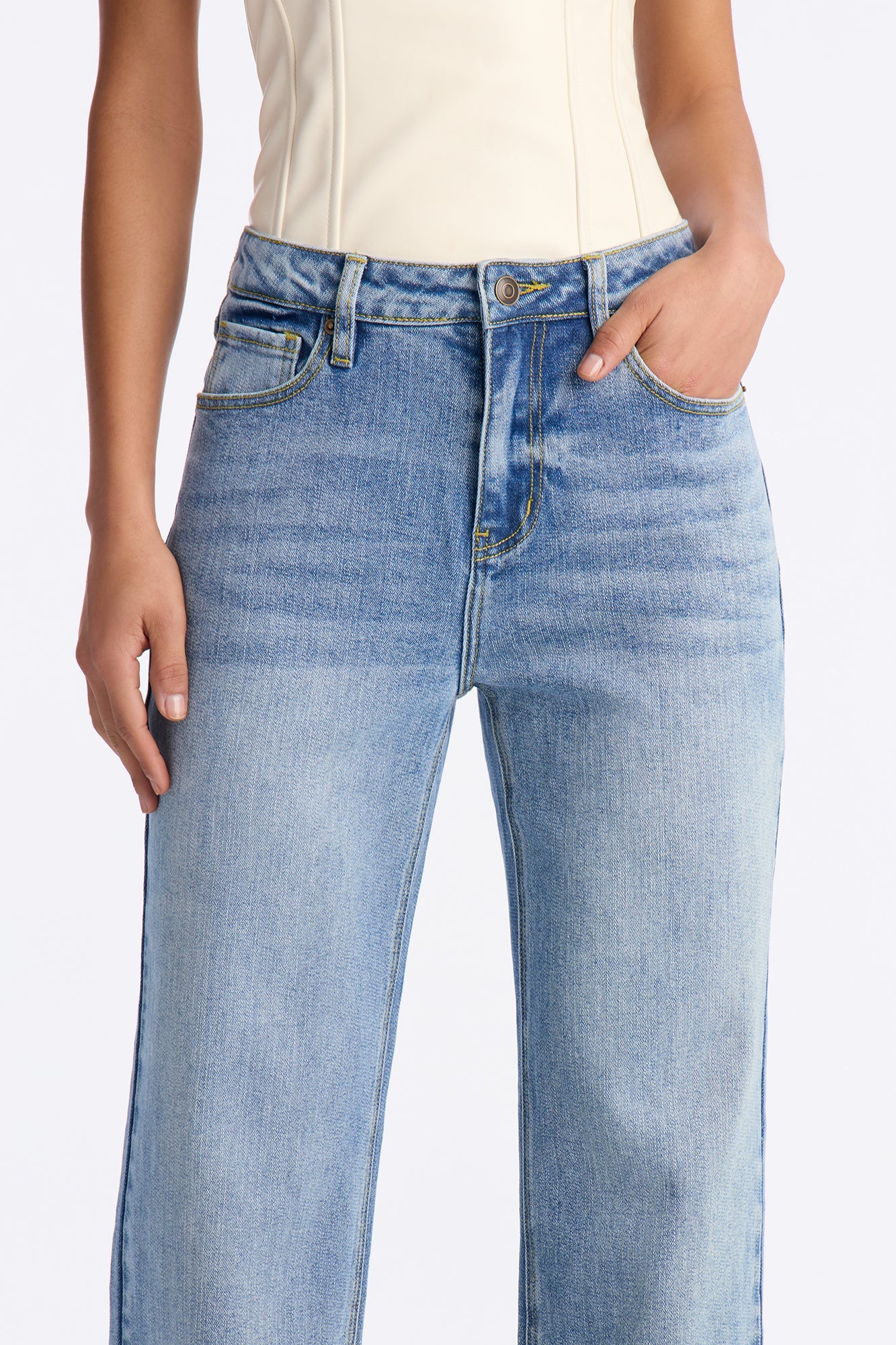 Tall Be Authentic Slouchy Stretch Straight Leg Jeans - Medium Blue Wash