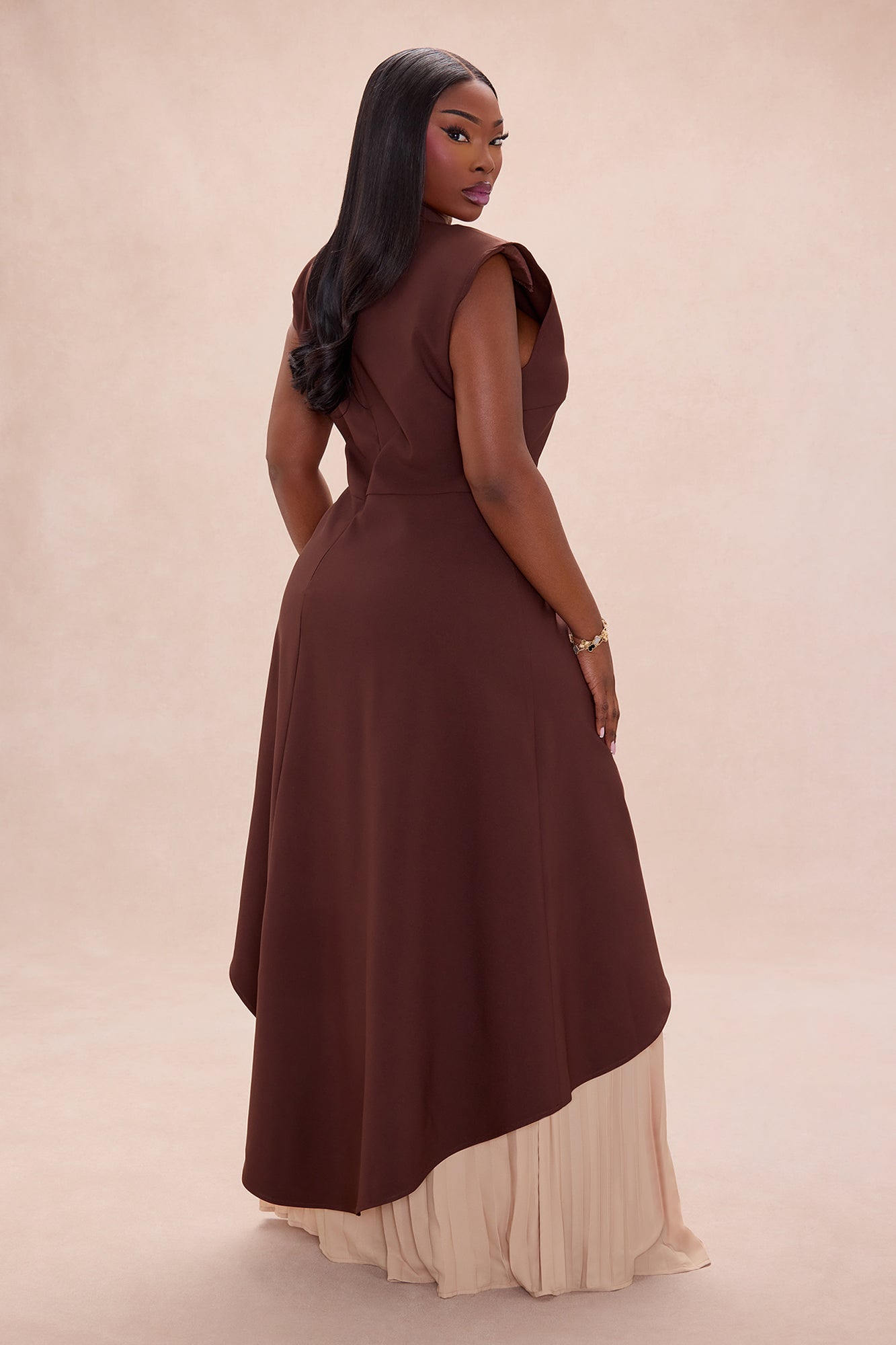 Paris Pleated Pant Set - Chocolate