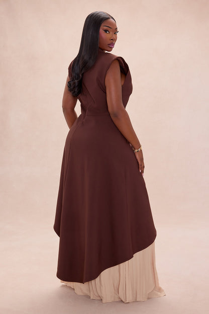 Paris Pleated Pant Set - Chocolate