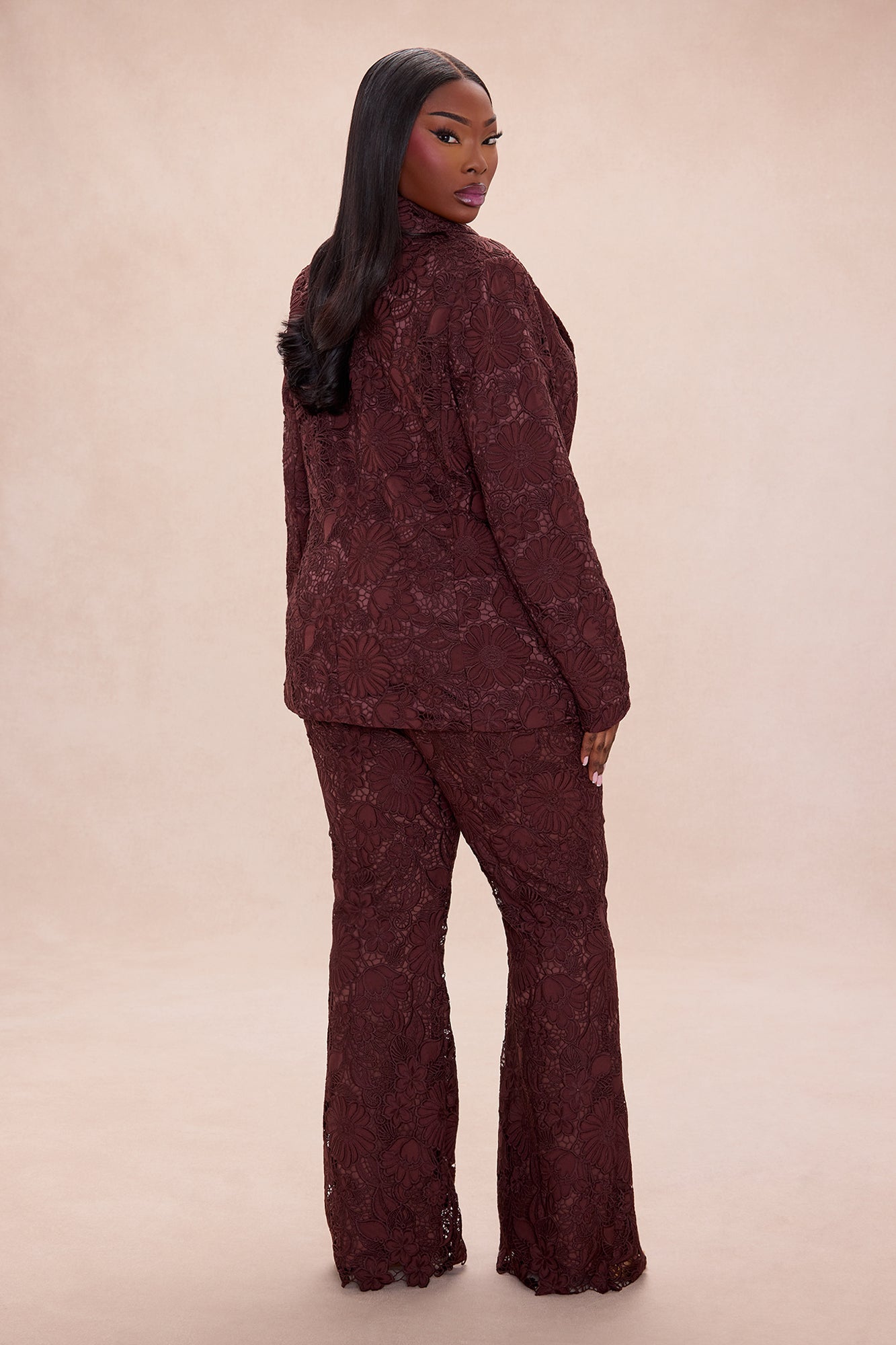 Zella Embroidered Pant - Chocolate