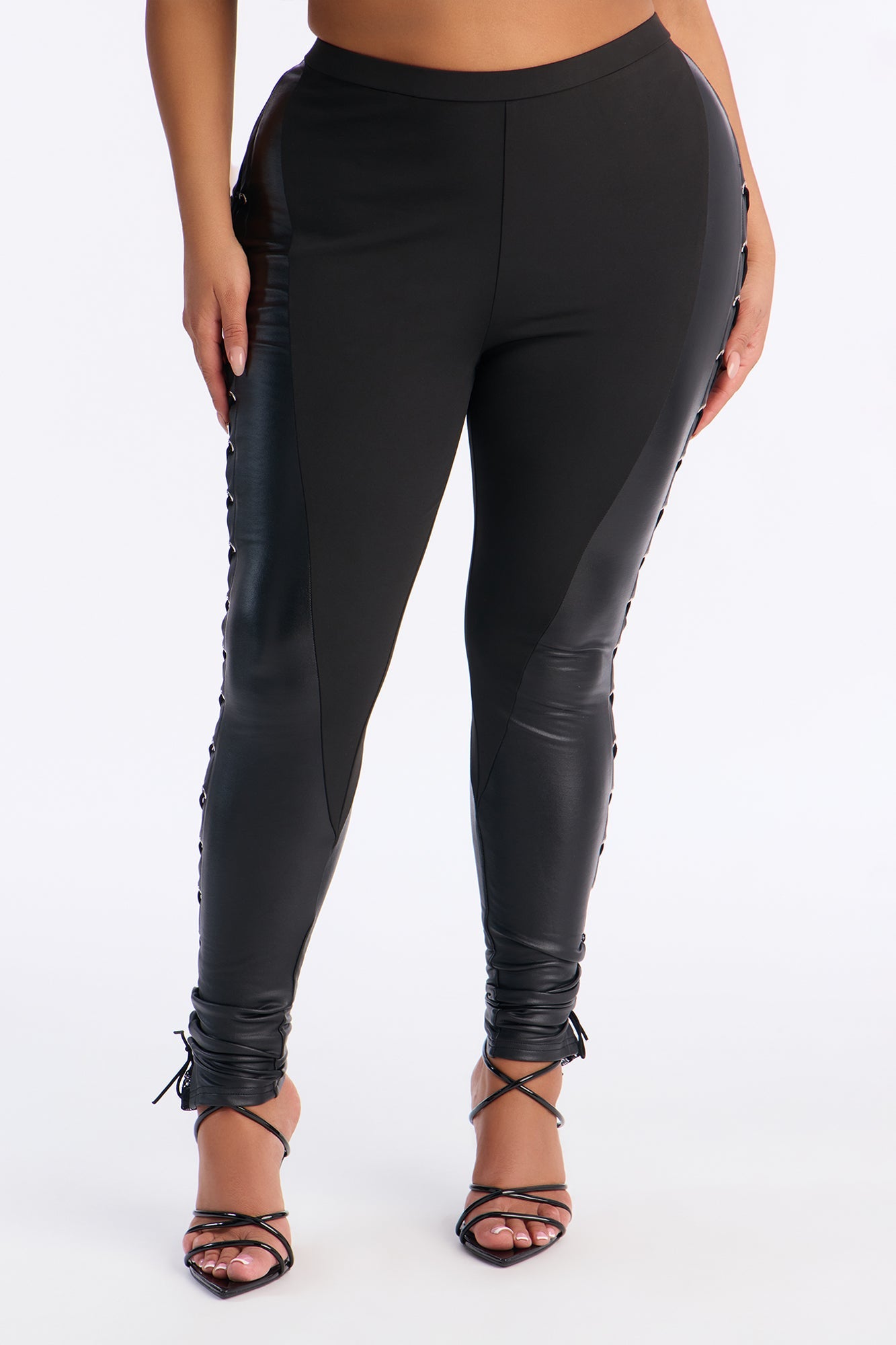 Up All Night Lace Up Legging - Black