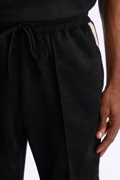 Straight Faux Suede Pant - Black