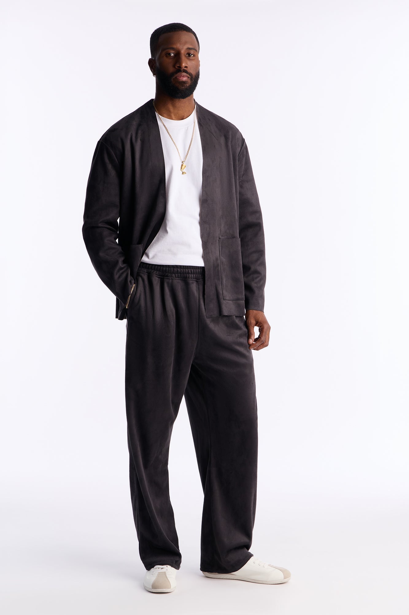 Noven Edge Suede Jacket - Charcoal