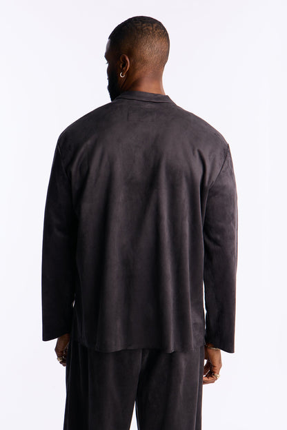 Noven Edge Suede Jacket - Charcoal