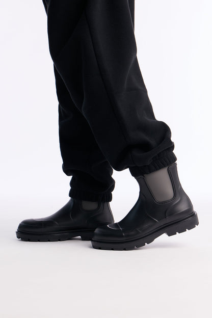 Water Resistant Chelsea Wellington Boots - Black