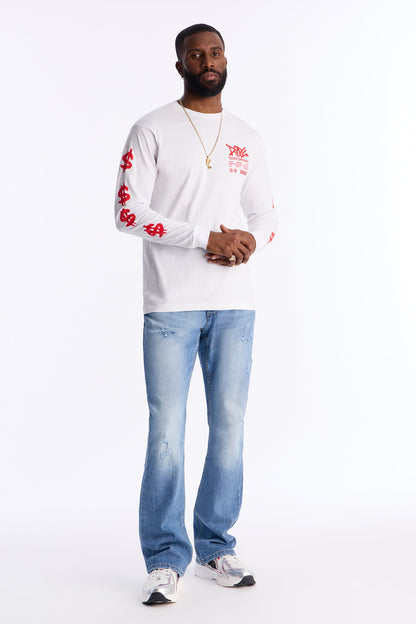 Stacked Skinny Flare Take My Time Jean - Medium Blue Wash
