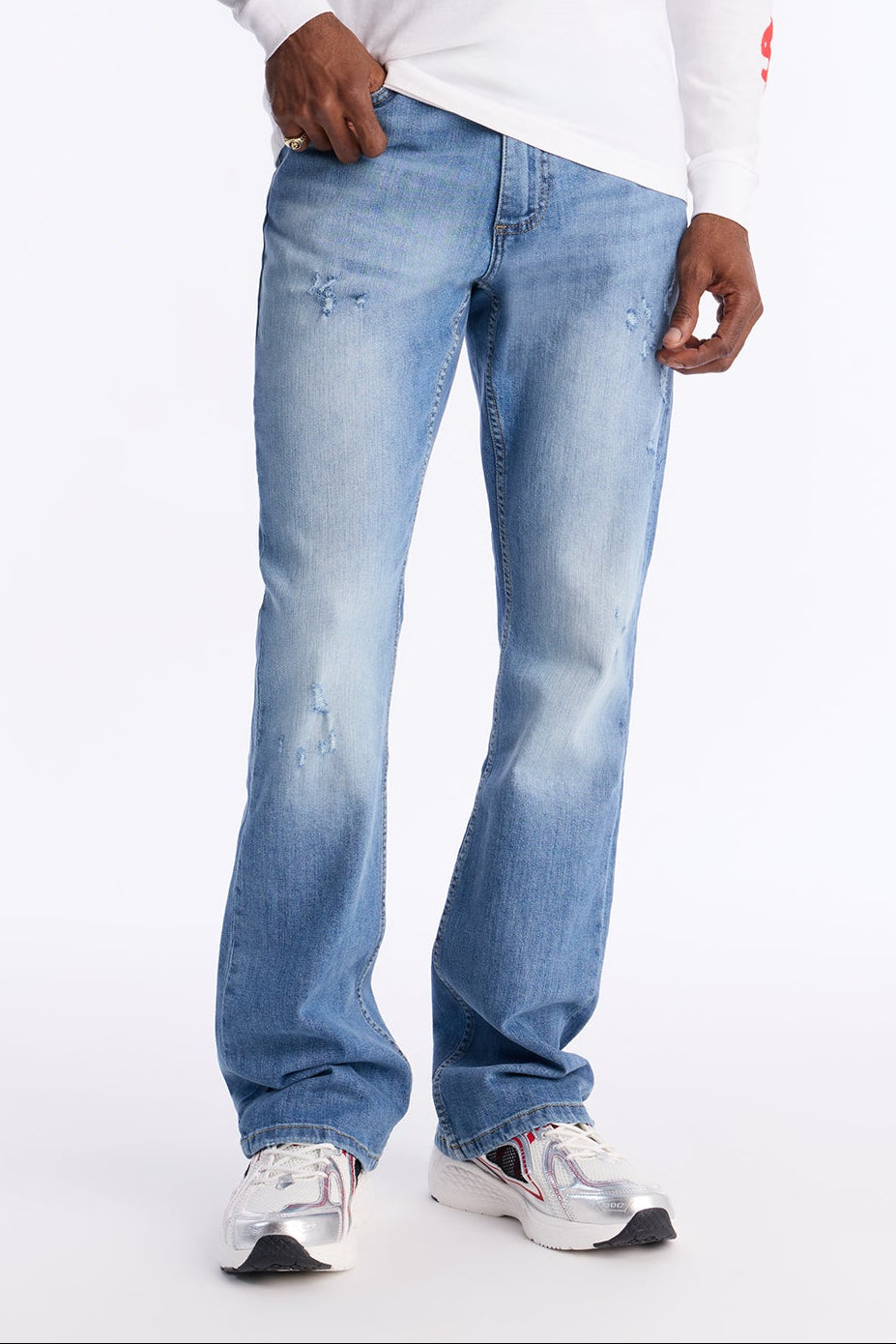 Stacked Skinny Flare Take My Time Jean - Medium Blue Wash
