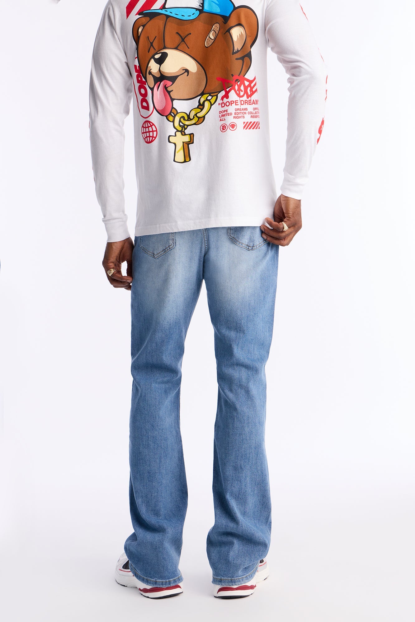 Stacked Skinny Flare Take My Time Jean - Medium Blue Wash