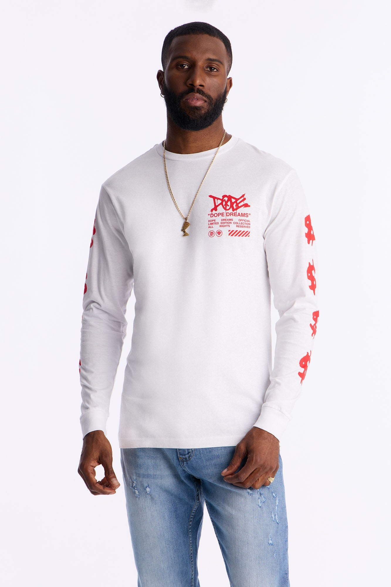 Dope Bear Activities Long Sleeve Tee - White