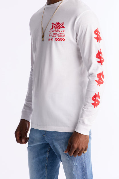 Dope Bear Activities Long Sleeve Tee - White