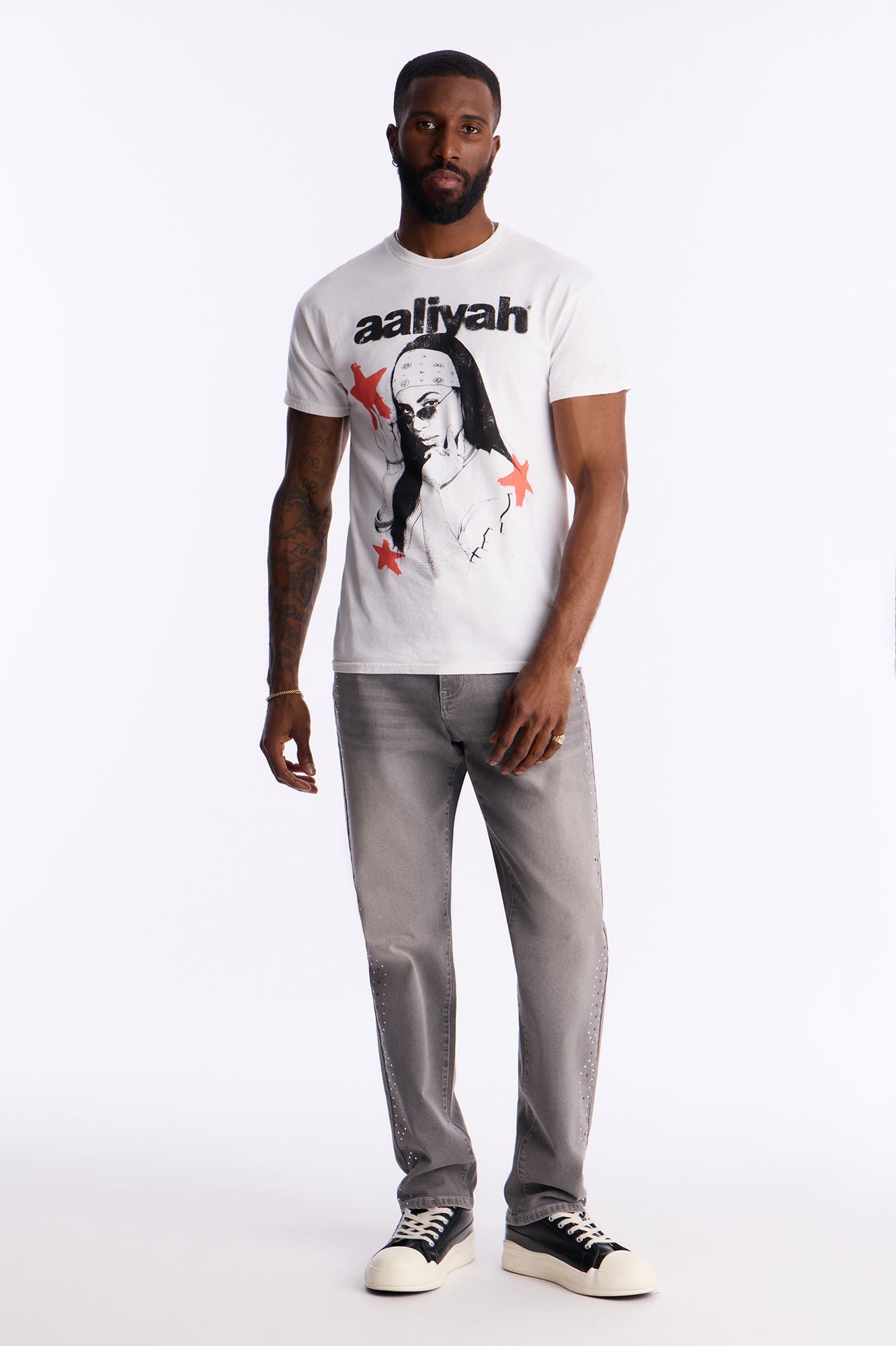 Aaliyah Rock The Boat Boxy Short Sleeve Tee - White