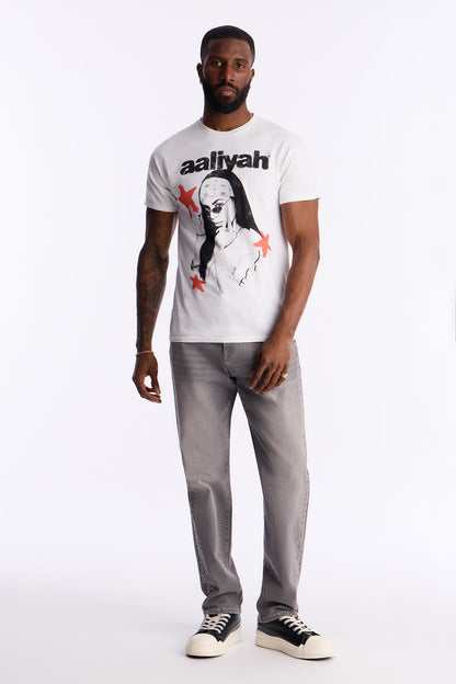Aaliyah Rock The Boat Boxy Short Sleeve Tee - White