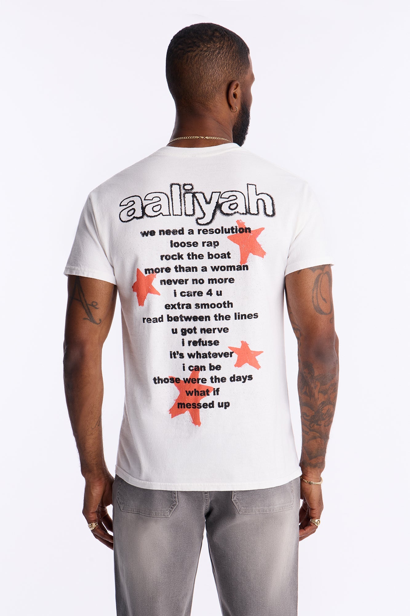Aaliyah Rock The Boat Boxy Short Sleeve Tee - White