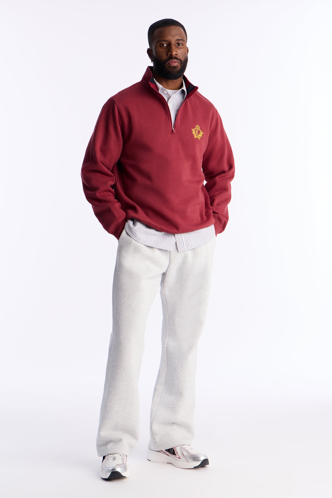 First Class Quarter Zip Sweatshirt - Burgundy