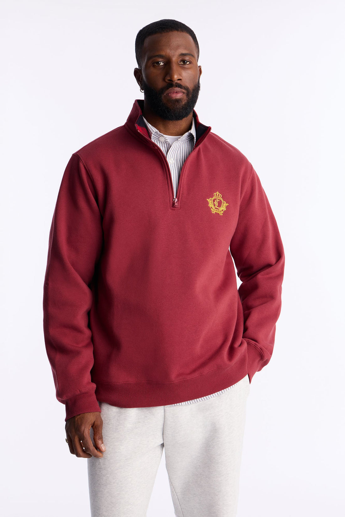 First Class Quarter Zip Sweatshirt - Burgundy