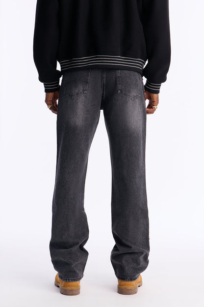 Stacked Slim Flare Another Level Jeweled Jean - Black Wash