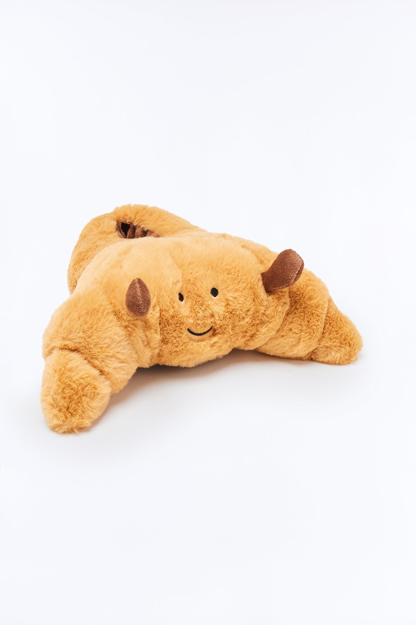 Crispy Croissant Plush Slippers - Camel