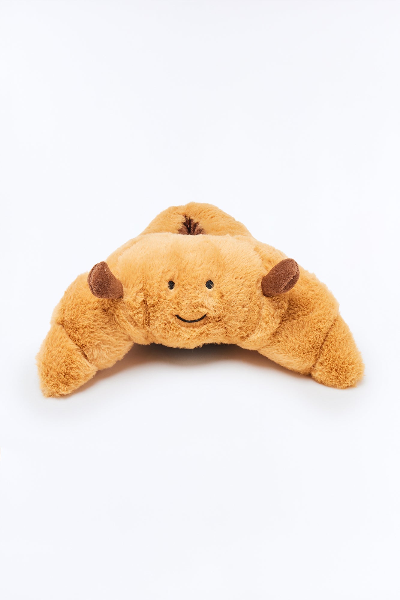 Crispy Croissant Plush Slippers - Camel