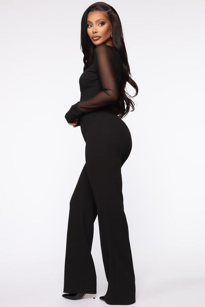 Mesh Baby Jumpsuit - Black