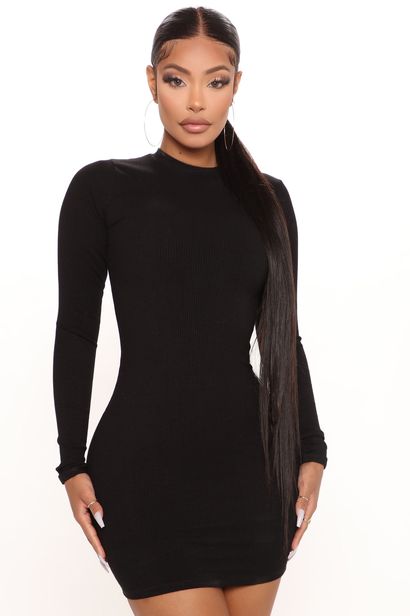 Bella Snatched Mini Dress - Black