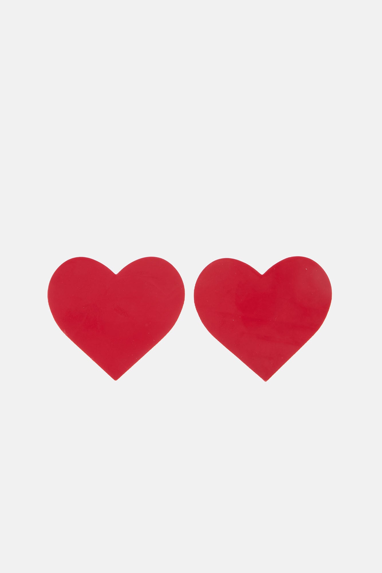 Wild Love Vinyl Heart Nipple Cover Pasties - Red