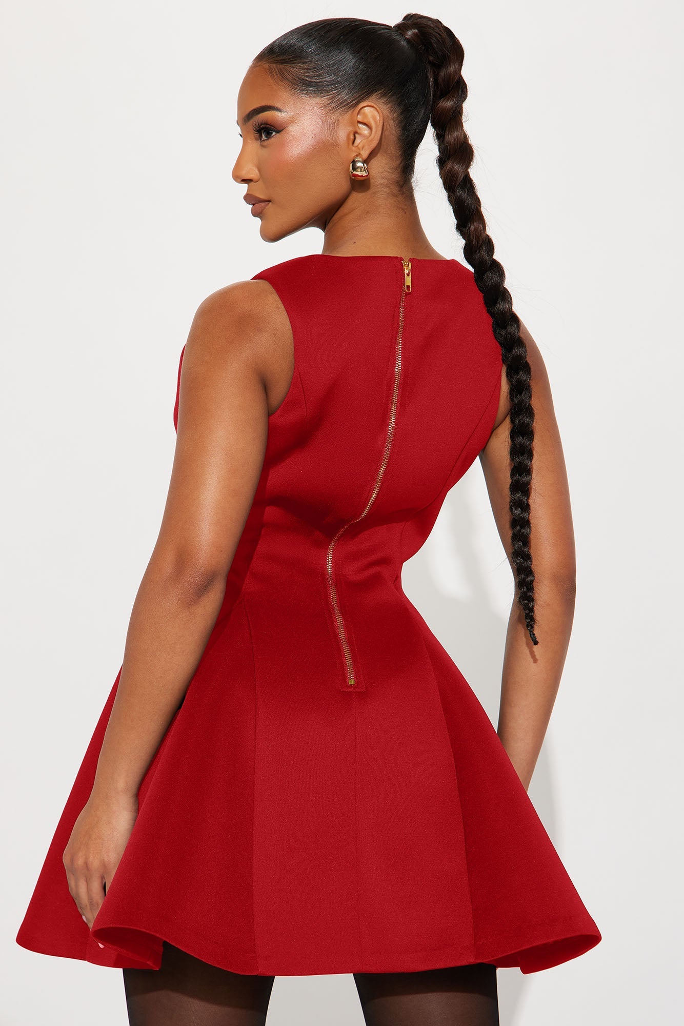 Queen Of Everything Pleated Mini Dress - Red