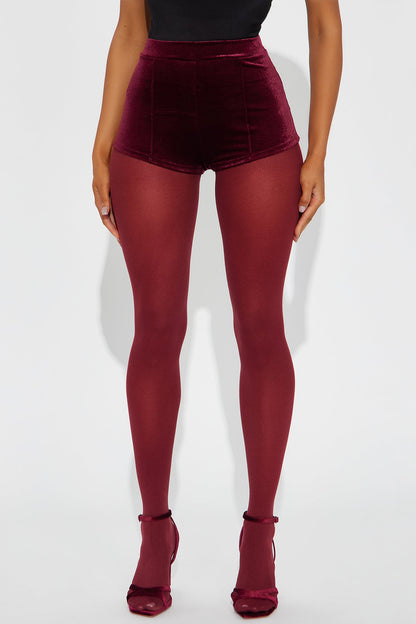 Girl Like Me Velvet Micro Short - Wine