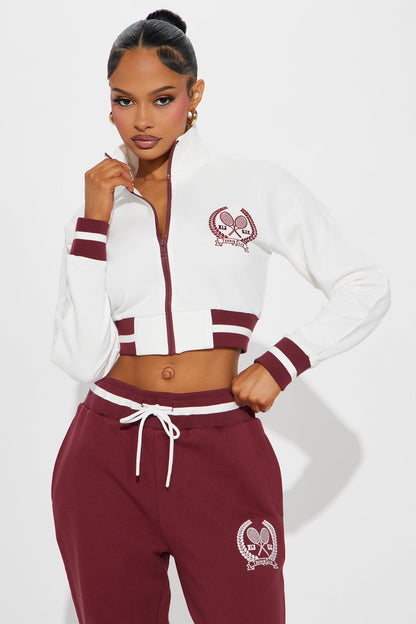Tennis Club Track Pant Set - Burgundy