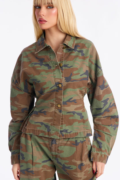 Operation Slay Cinched Camo Pant Set - Green/combo
