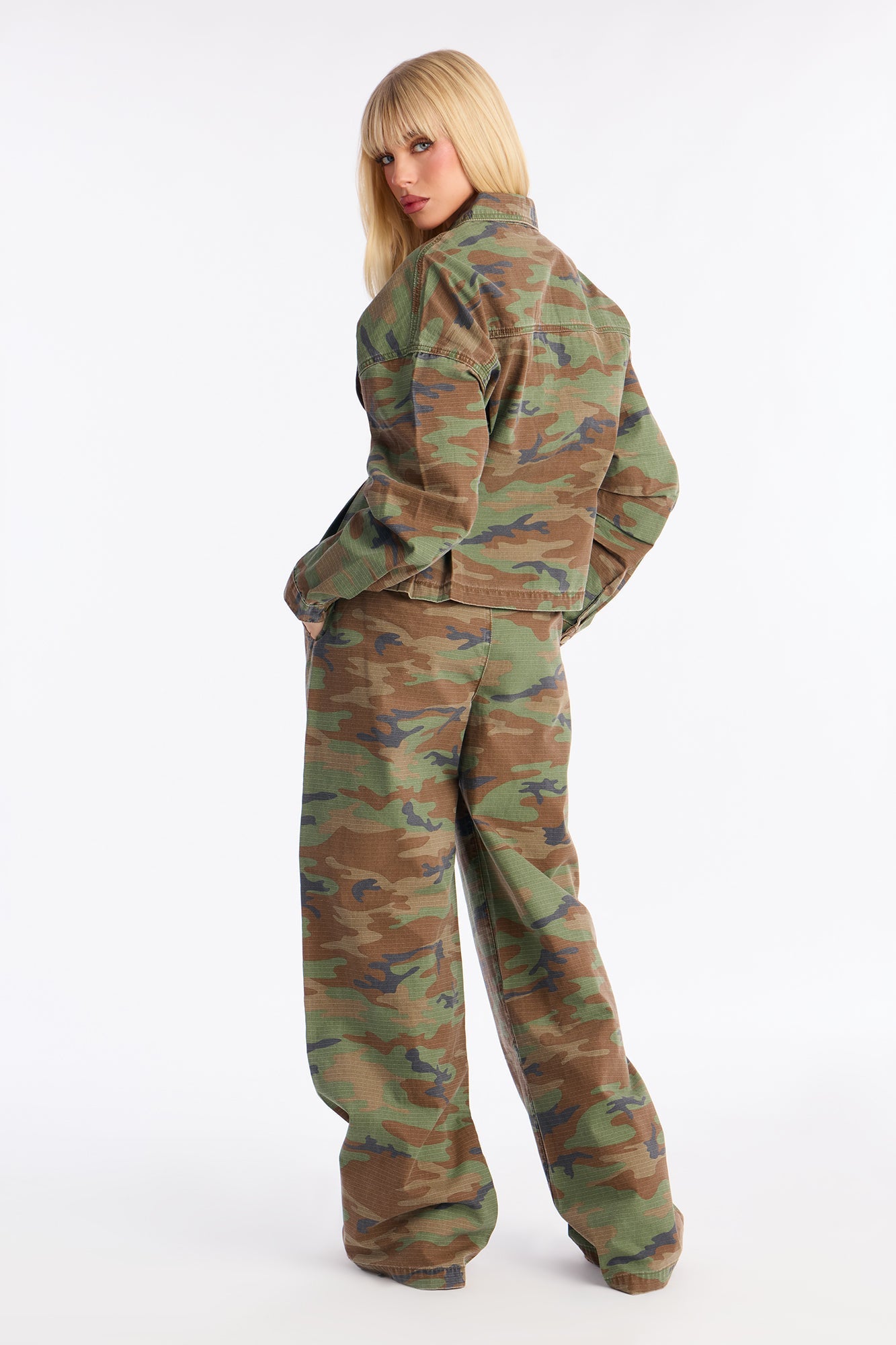 Operation Slay Cinched Camo Pant Set - Green/combo