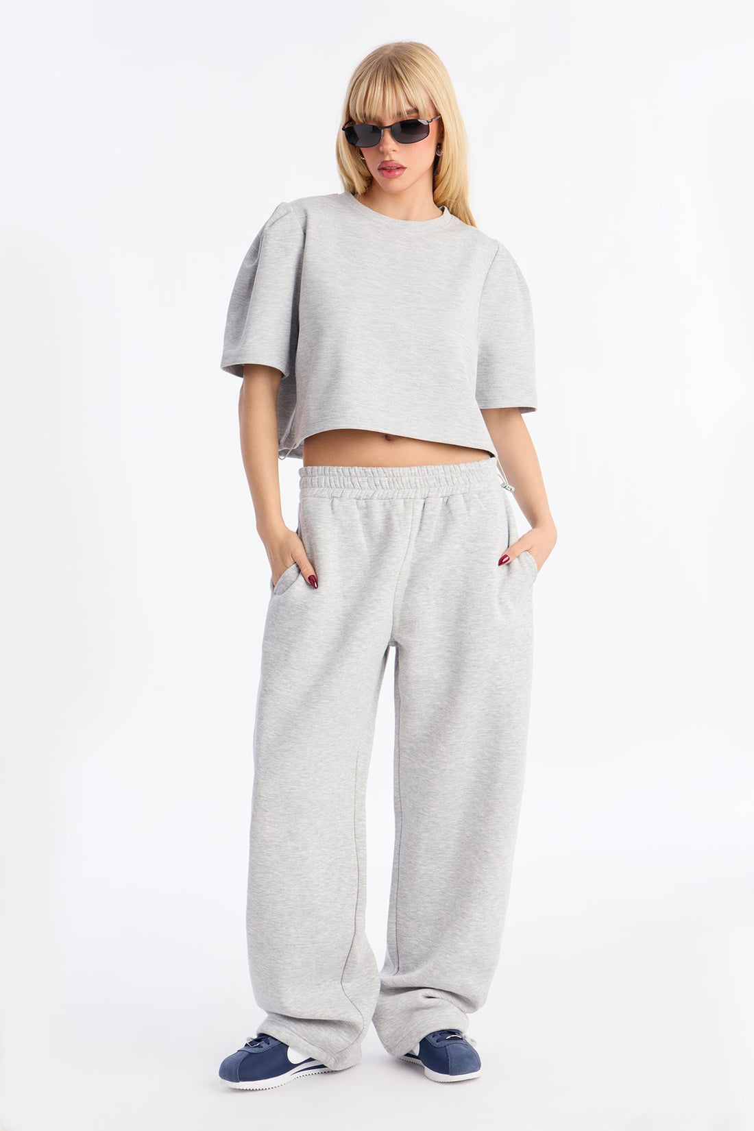 Audrey Adjustable Lounge Top - Heather Grey