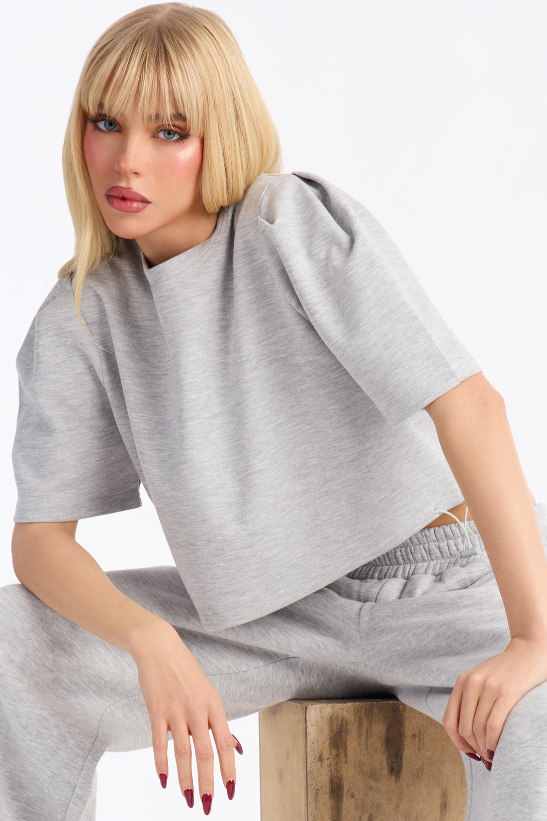 Audrey Adjustable Lounge Top - Heather Grey