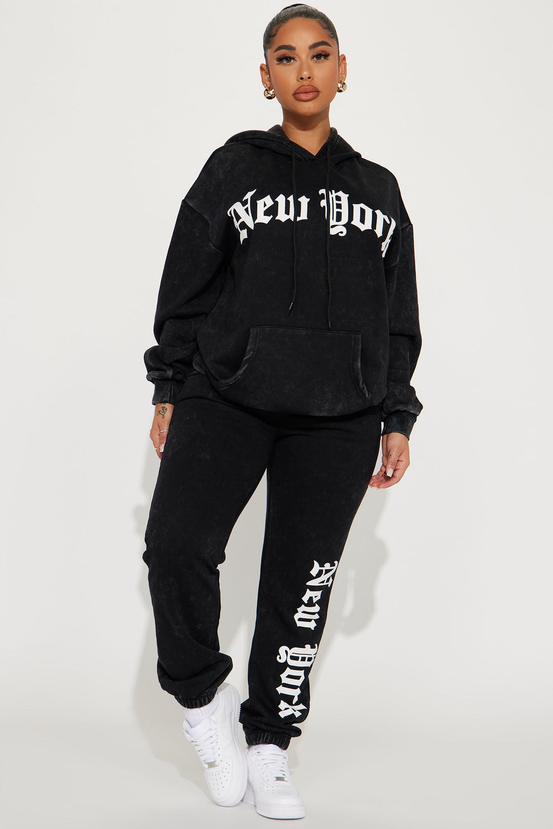NYC Fleece Jogger Set - Black