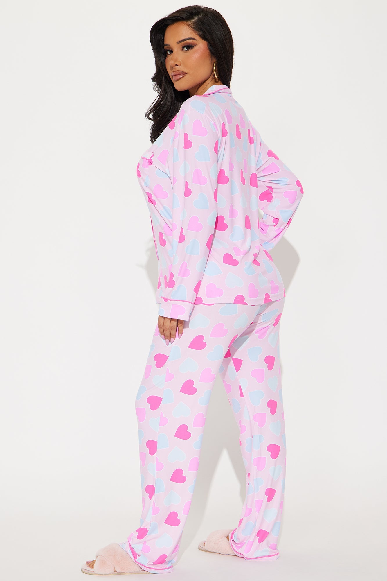 Love You Too PJ Pant Set - Pink/combo