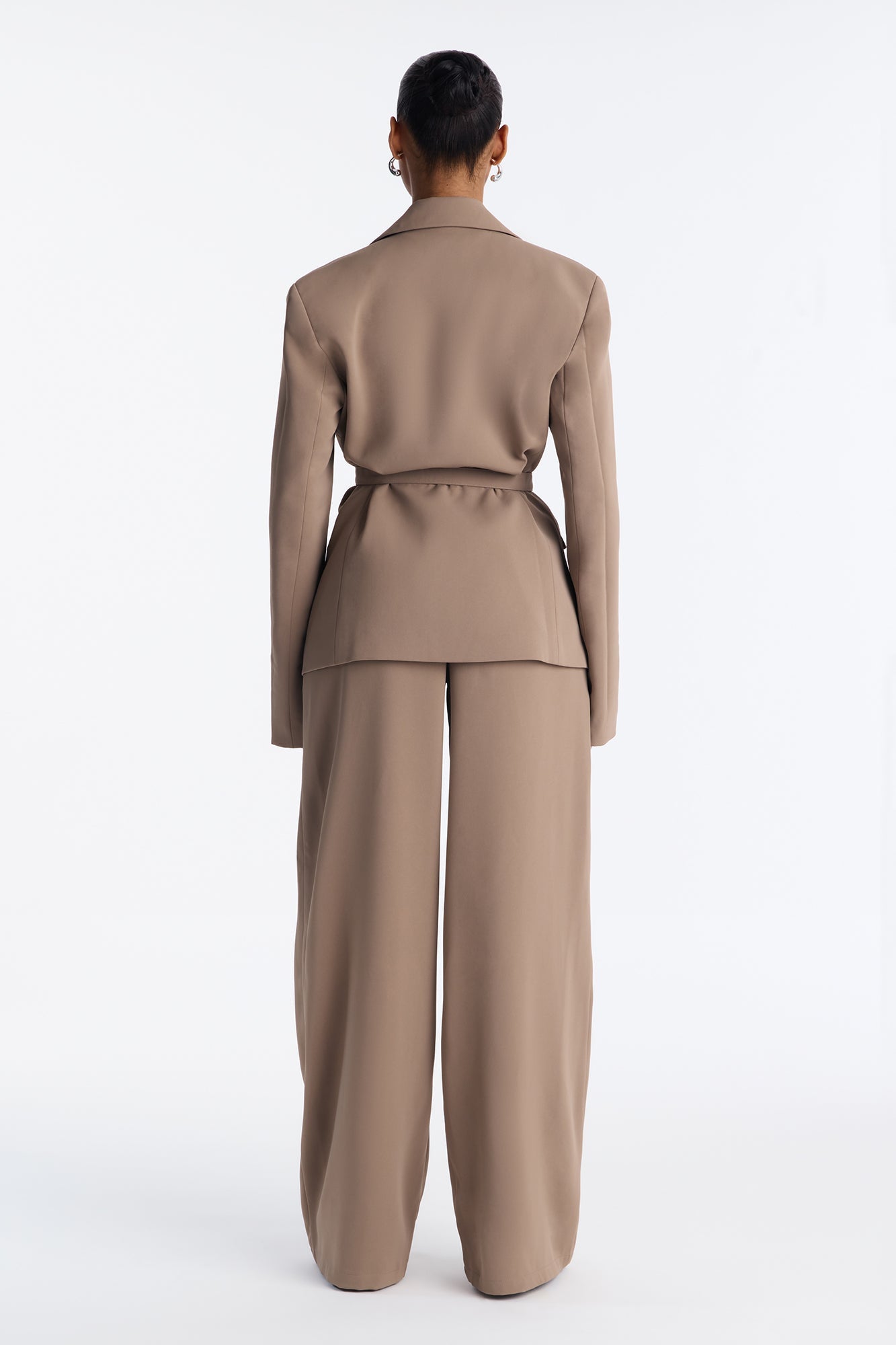 No Promises Belted Blazer Pant Set - Stone