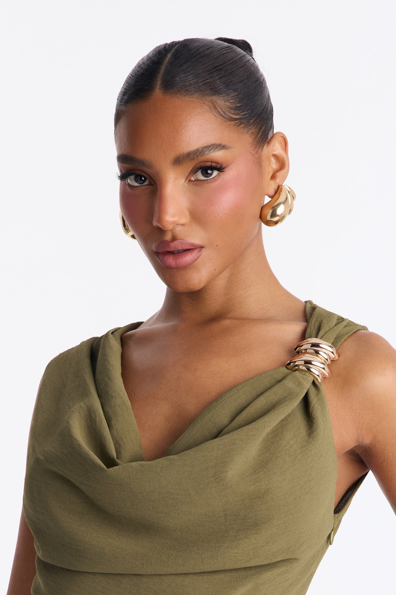Danielle Off Shoulder Pant Set - Olive