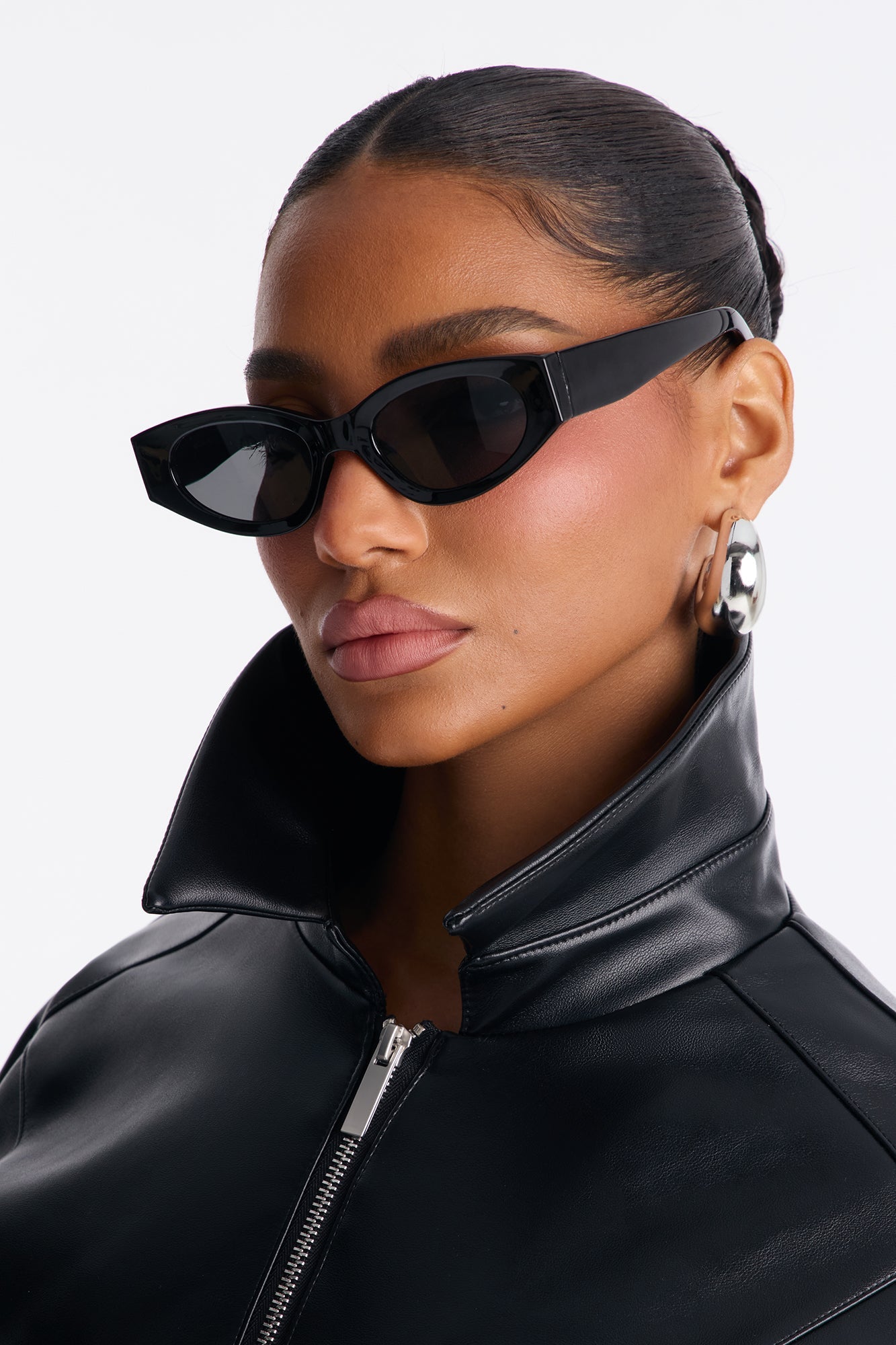 Deserve More Fitted Faux Leather Jacket - Black