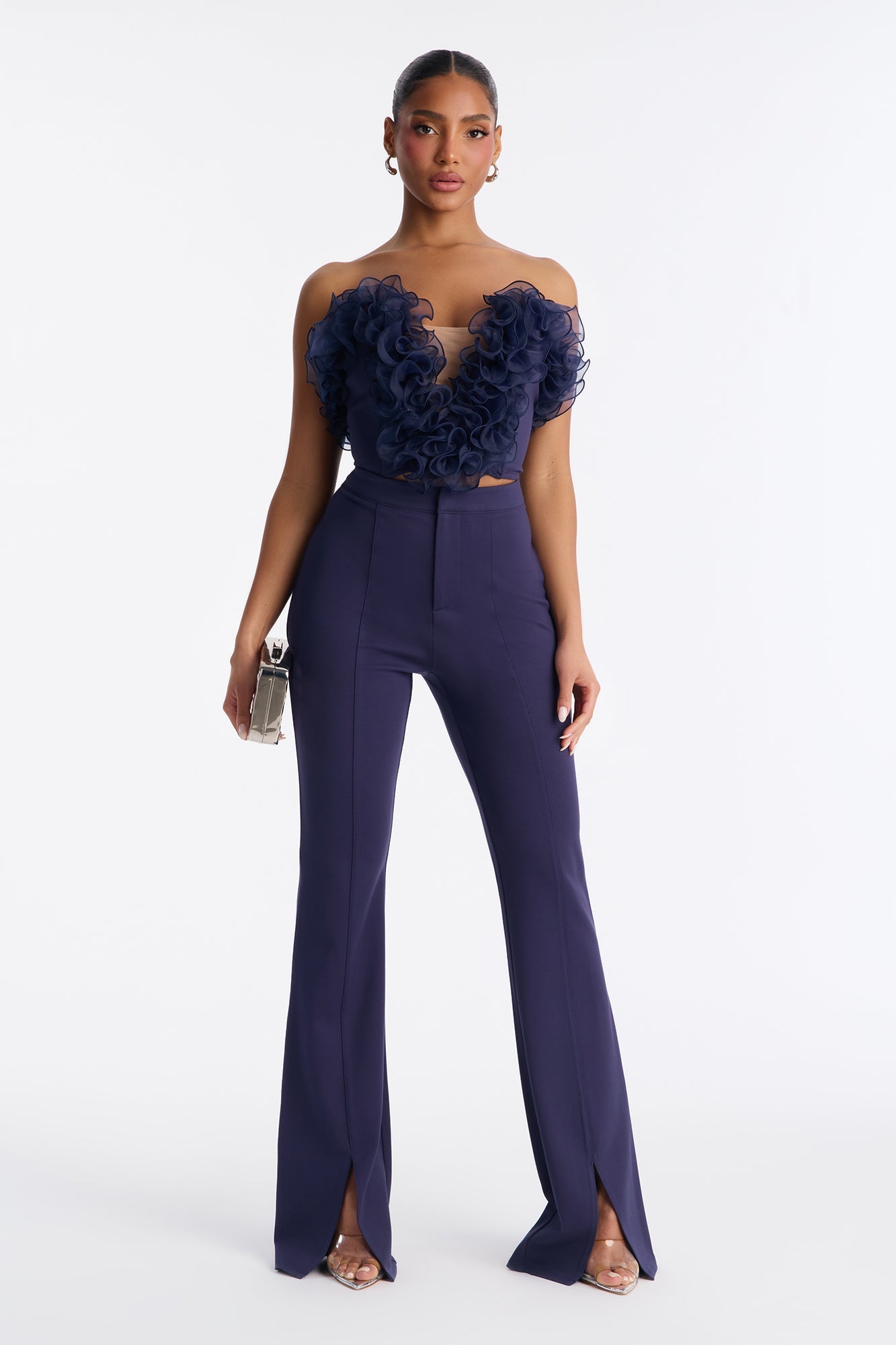 Ruby Rose Corset Pant Set - Navy