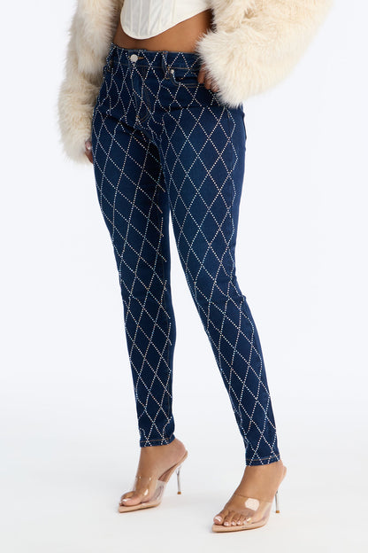 Bronx Baby Embellished Skinny Jeans - Dark Wash