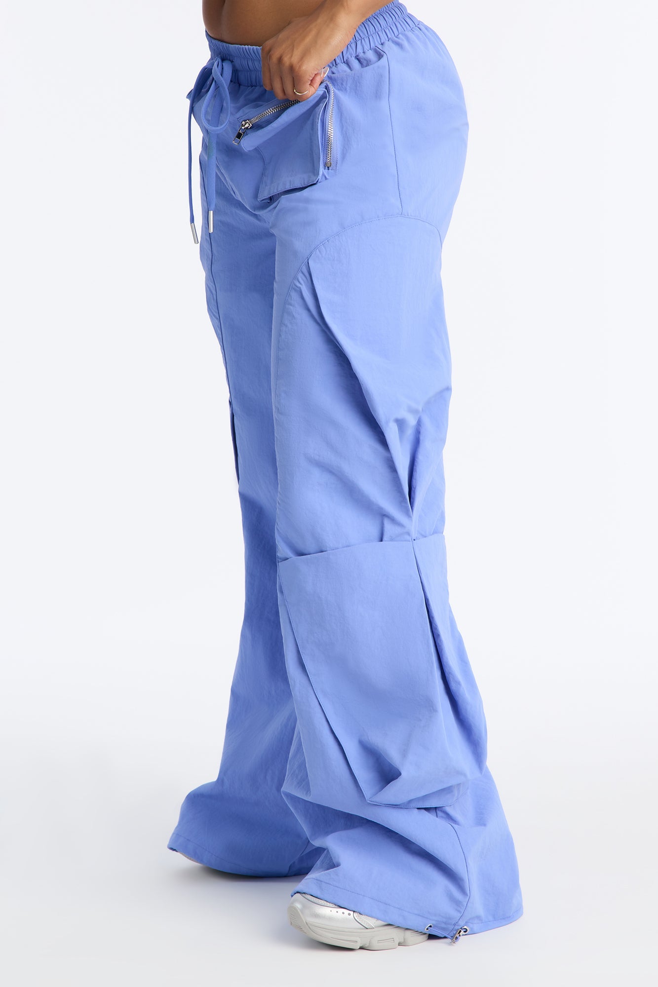 Mind Your Own Business Parachute Jogger - Periwinkle
