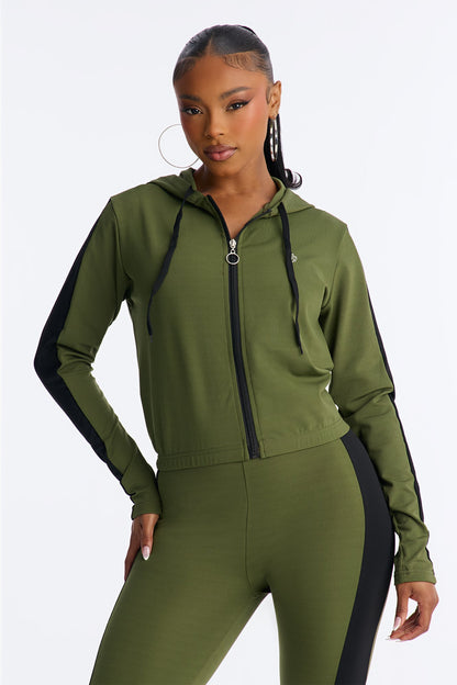 Your Everyday Seamless 2 Piece Jumpsuit Set - Olive