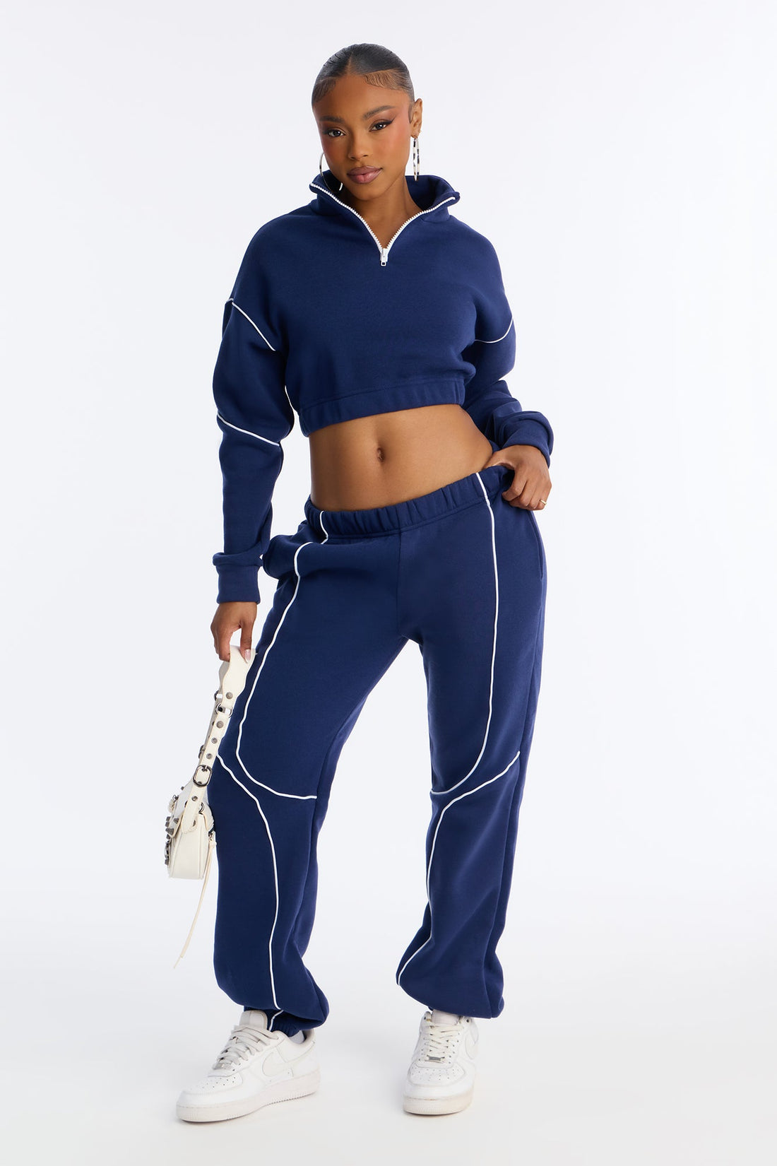 Weekend Chill Fleece Jogger Pant Set - Navy