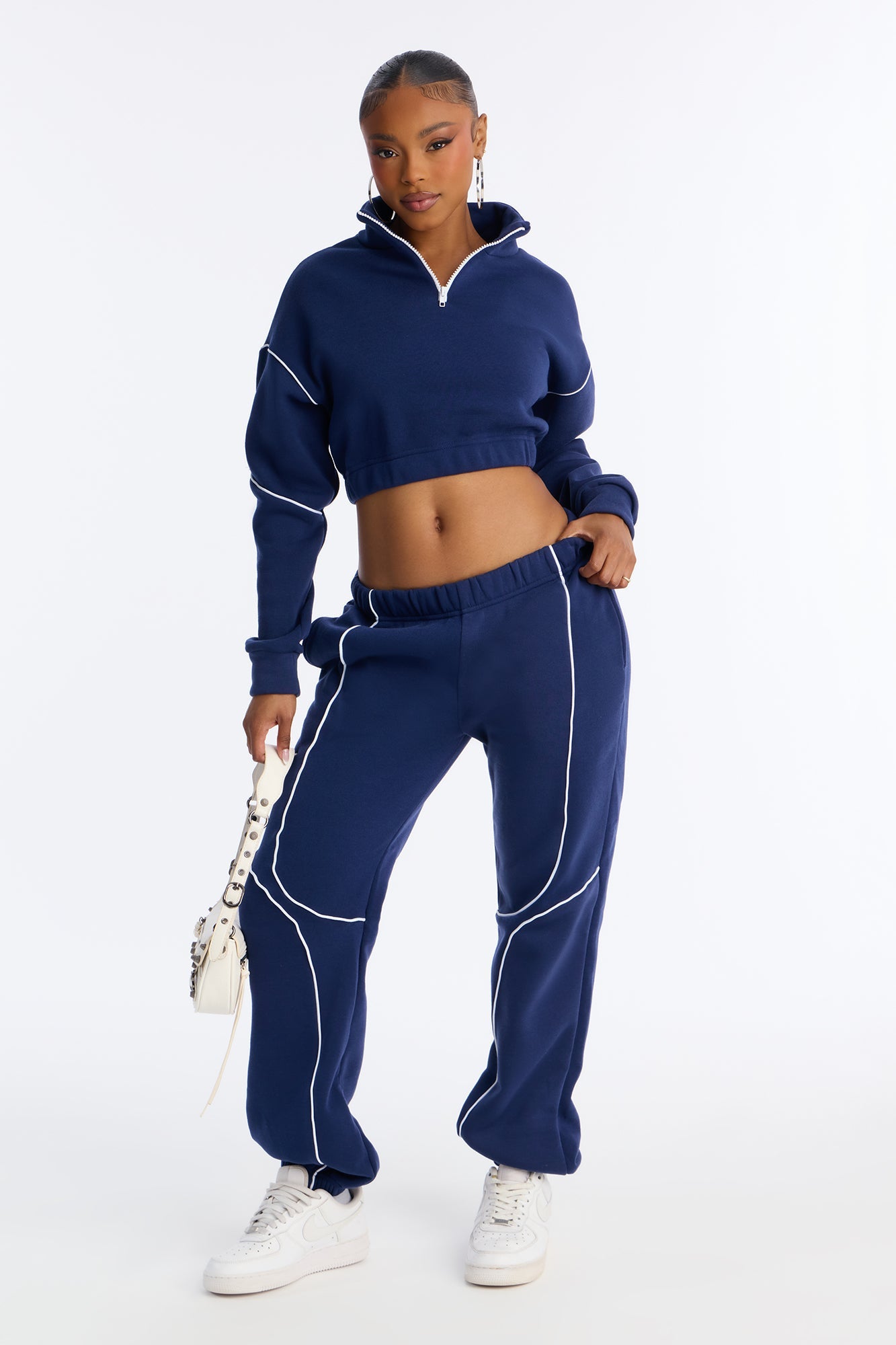 Weekend Chill Fleece Jogger Pant Set - Navy