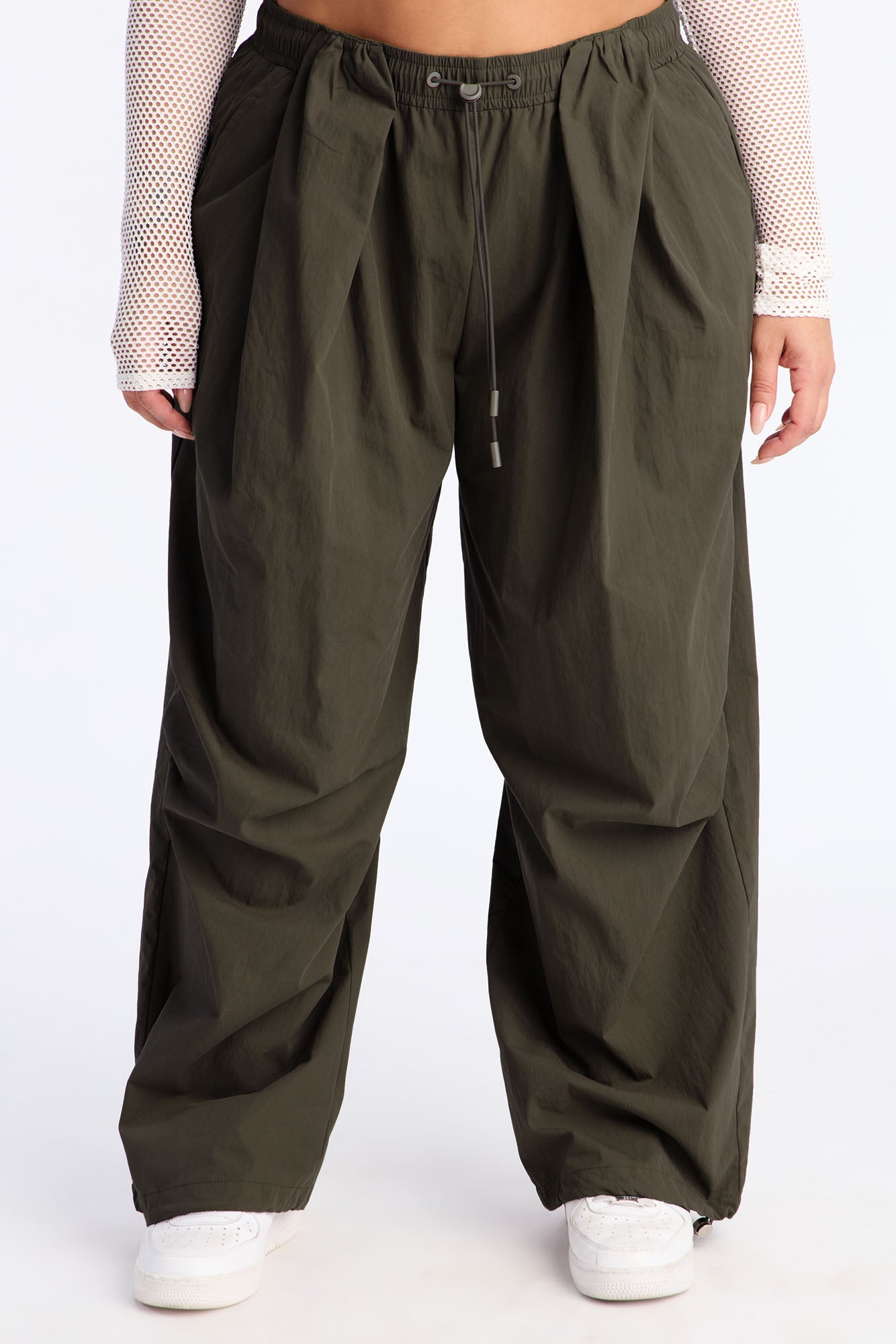 Here And Now Wide Leg Street Jogger 30″ - Olive