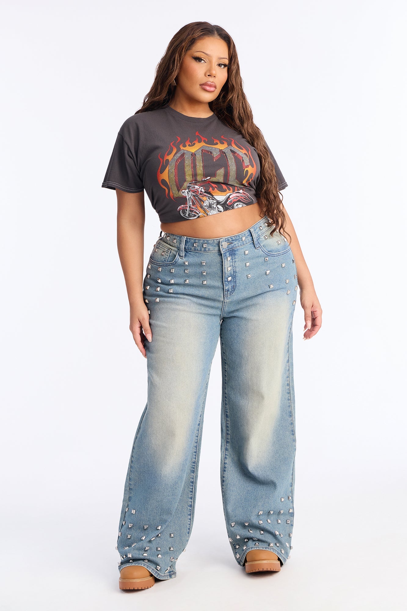 The Front Runner Studded Tinted Jeans - Vintage Wash