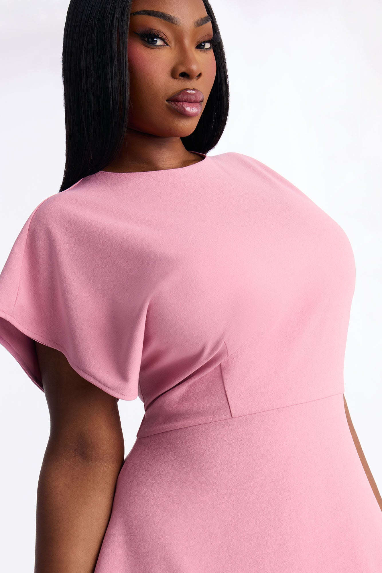 Emerie A Line Midi Dress - Mauve