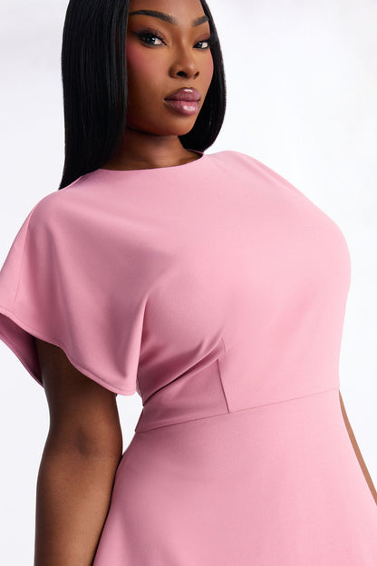Emerie A Line Midi Dress - Mauve